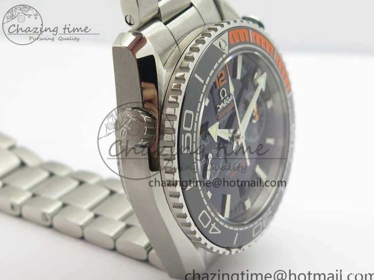 0120 FastDry Planet Ocean Master Chrono SS OM 1:1 Best Edition Black Dial On SS Bracelet A9900 V 8112